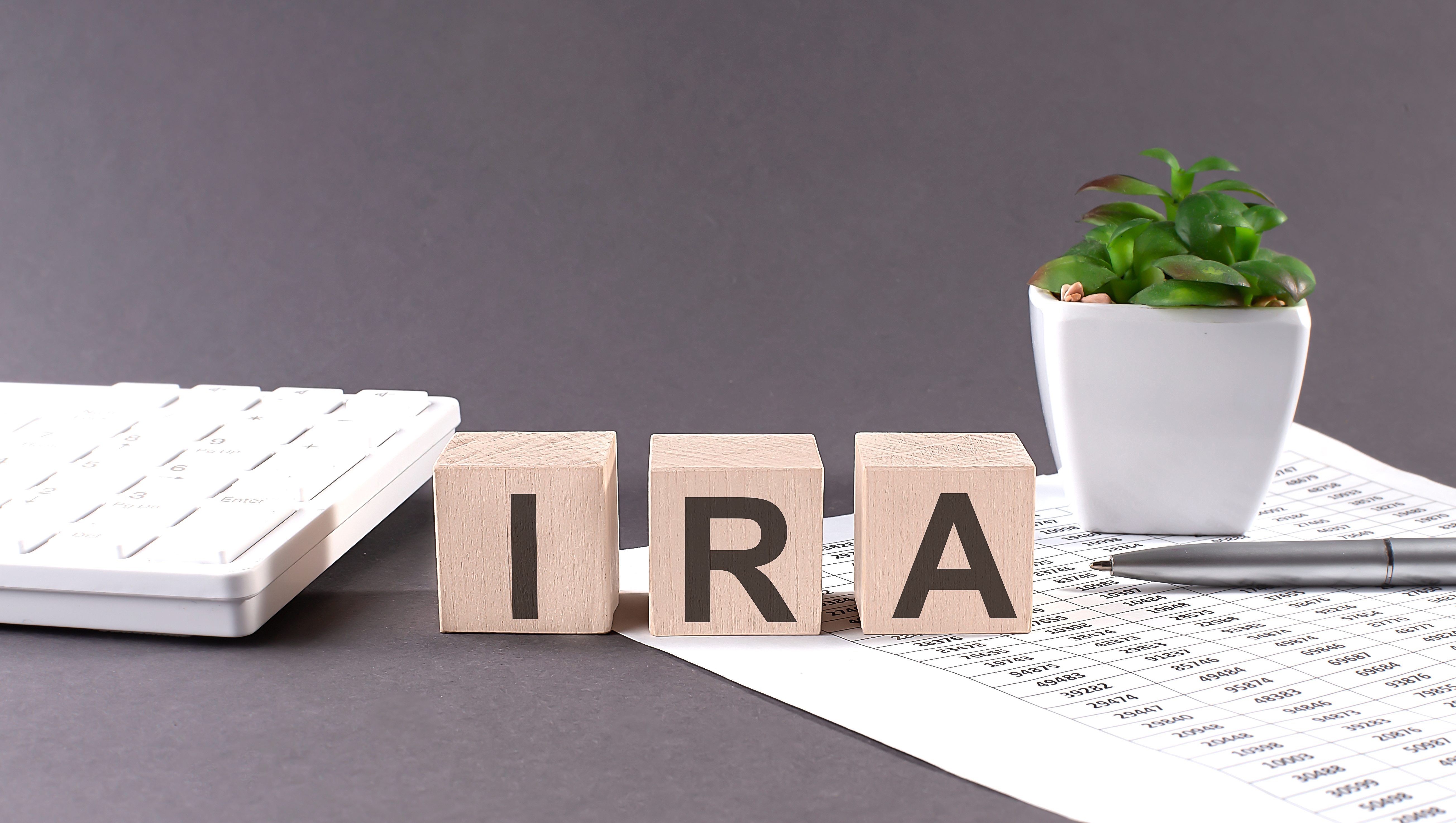 Concept words IRA on wooden blocks